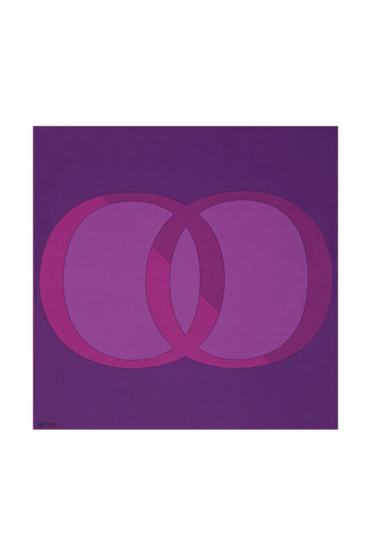 Logo-1 Twill Silk Scarf Purple - 1