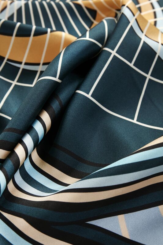 Logo-2 Twill Silk Scarf Grey - 2