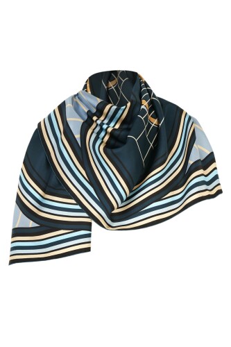 Logo-2 Twill Silk Scarf Grey - 4