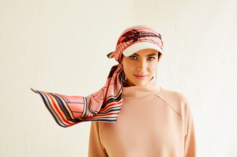 Logo-2 Twill Silk Scarf Red - 4