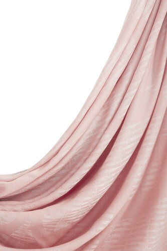 Logo-4 Pembe Yün İpek Eşarp - 2