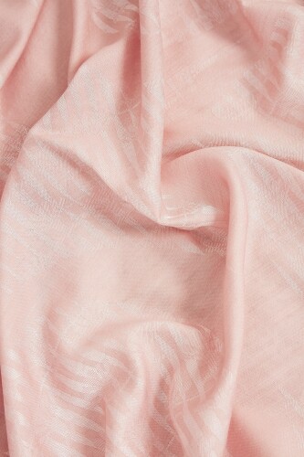 Logo-4 Wool Silk Scarf Pink - 4