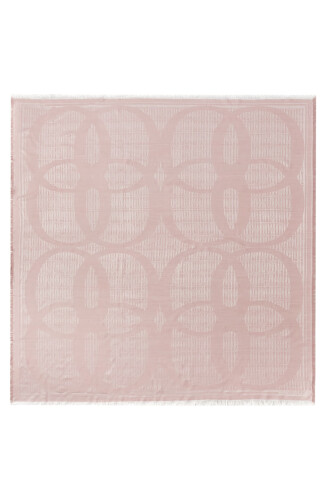 Logo-4 Wool Silk Scarf Pink - 1