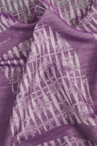 Logo-4 Wool Silk Shawl Purple - 3