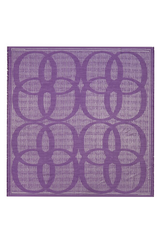 Logo-4 Wool Silk Shawl Purple - 1