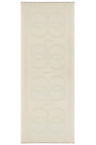 Logo 8 Cotton Silk Shawl Creme - 1