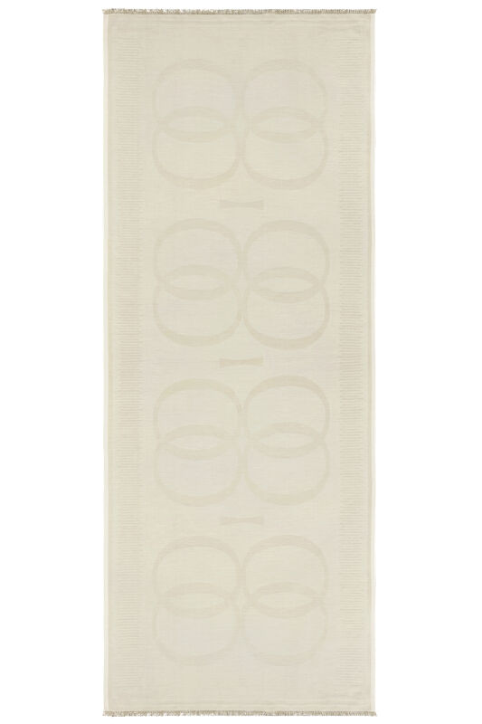 Logo 8 Cotton Silk Shawl Creme - 1