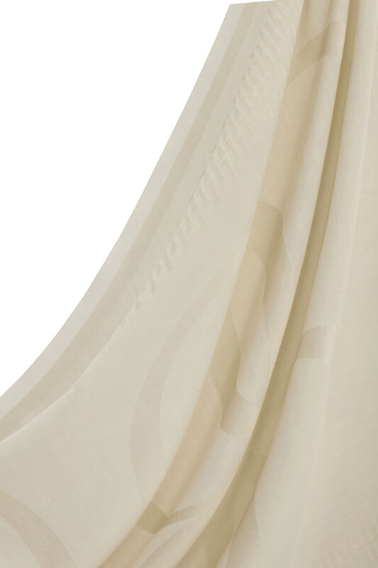 Logo 8 Cotton Silk Shawl Creme - 5