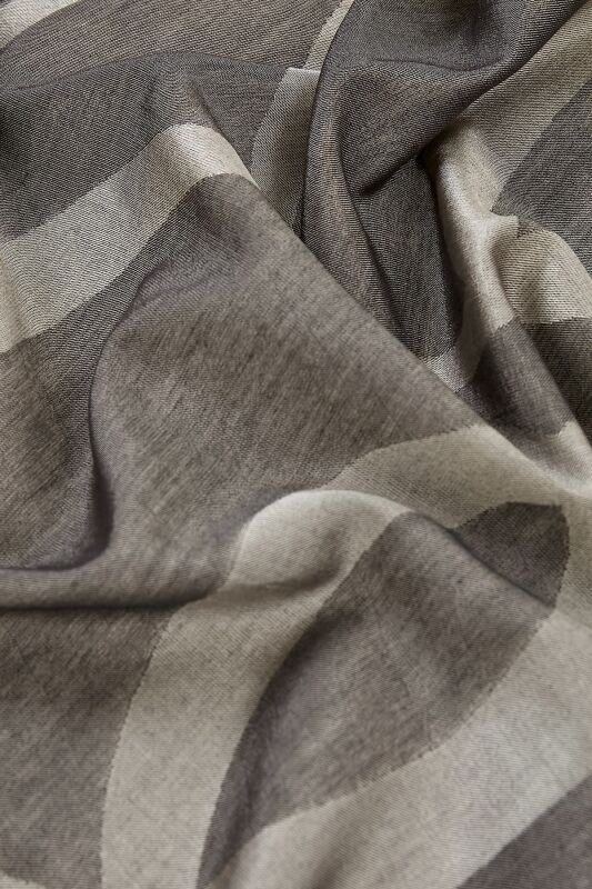 Logo 8 Cotton Silk Shawl Dark Grey - 3