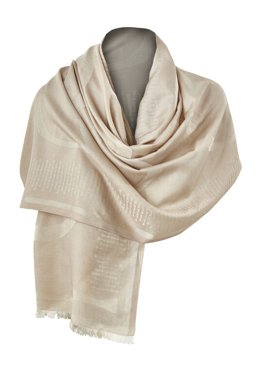 Logo 8 Cotton Silk Shawl Mink - 7