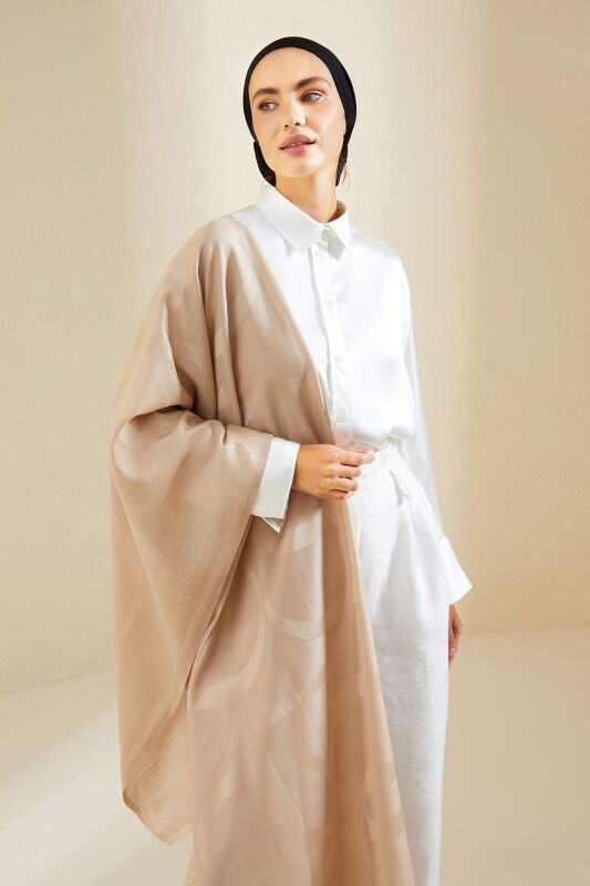 Logo 8 Cotton Silk Shawl Mink - 4