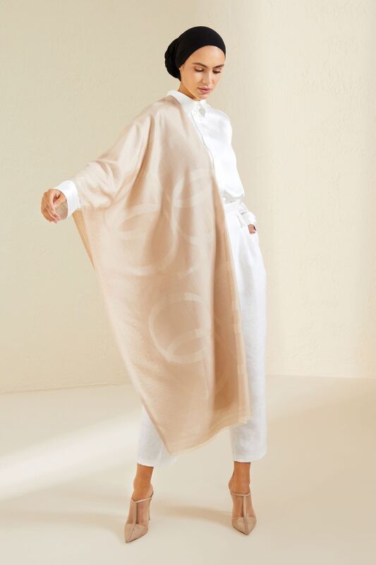 Logo 8 Cotton Silk Shawl Mink - 2