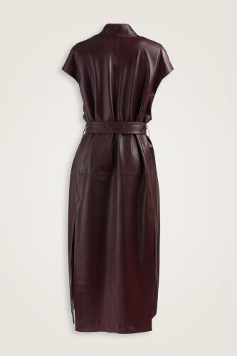 Long Burgundy Leather Vest - Imannoor (2)