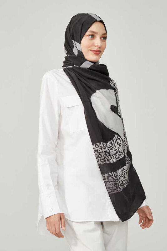 Lover's Knot Silk Shawl Black - 2