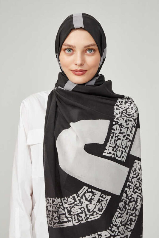 Lover's Knot Silk Shawl Black - 6