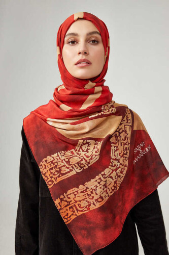 Lover's Knot Silk Shawl Red - 2