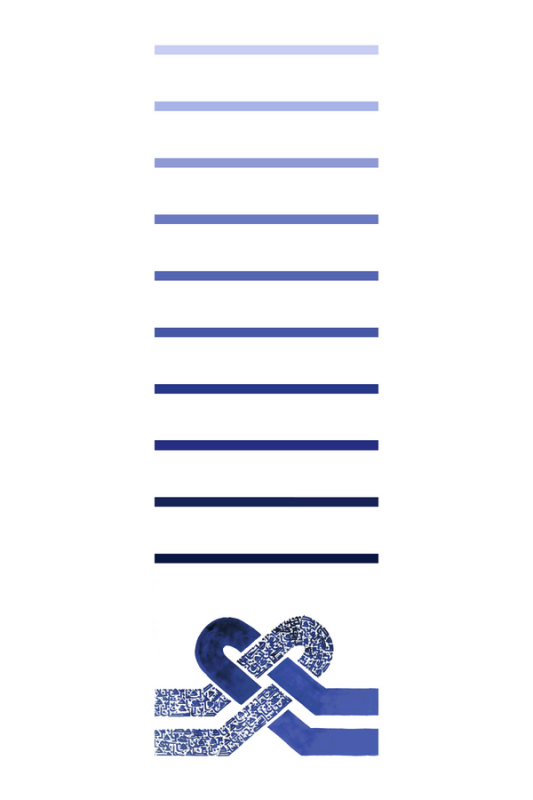 Lover's Knot Silk Shawl White/Blue - 1