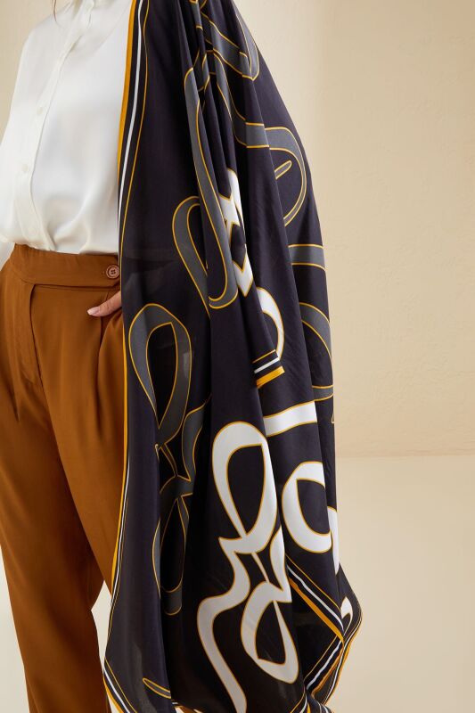 Loyalty Flosh Viscose Shawl Black - 4