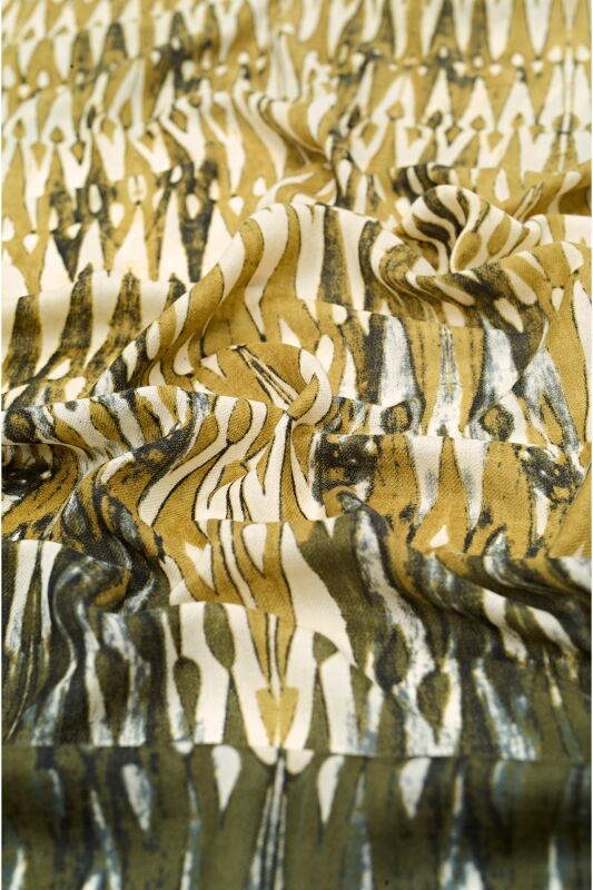 Mahfil Wool Shawl Khaki - 3