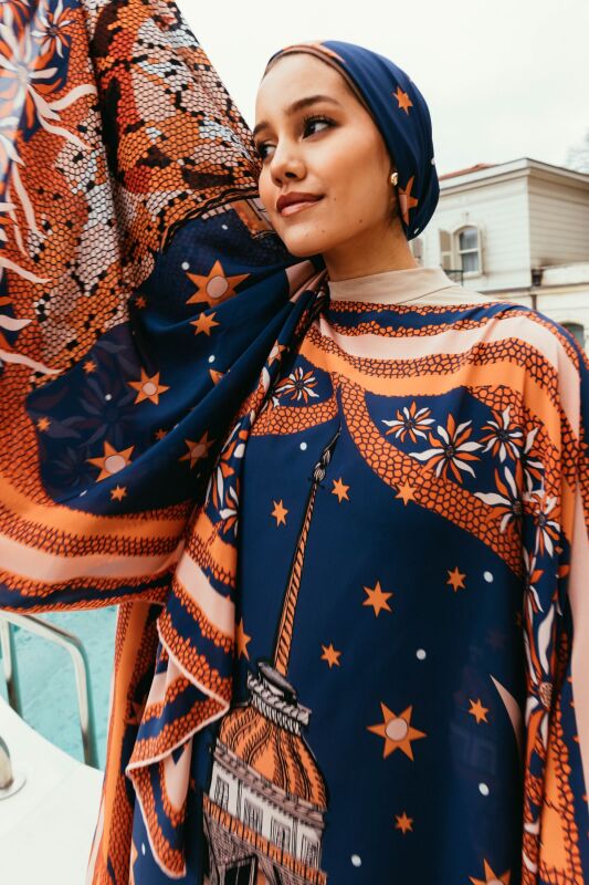 Maiden Tower Caftan Orange - 1