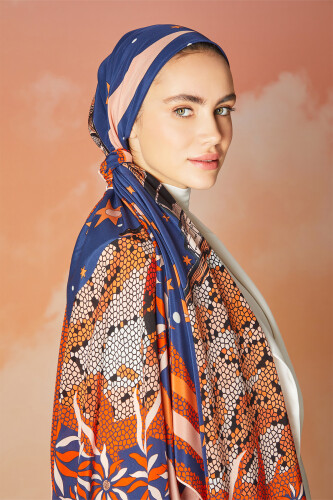 Maiden Tower Silk Shawl Orange - 4