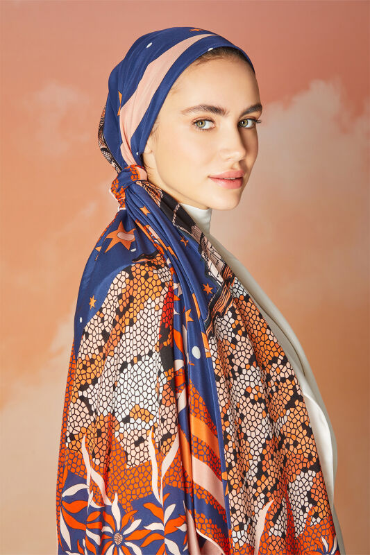 Maiden Tower Silk Shawl Orange - 4