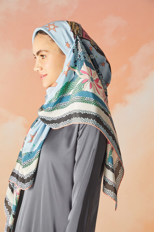 Maiden Tower Silk Shawl Salmon - 4