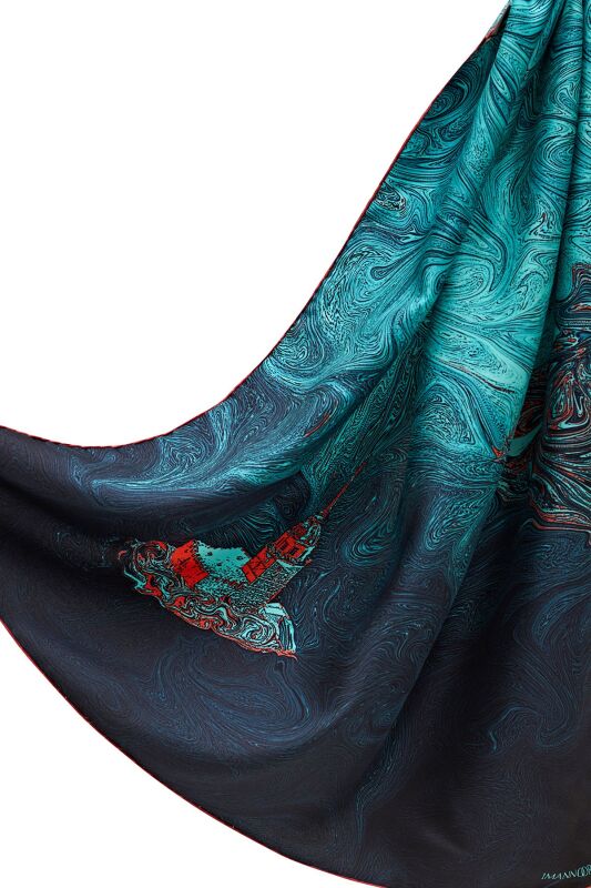 Maiden's Tower Twill Silk Foulard - 2