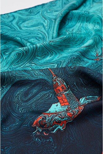 Maiden's Tower Twill Silk Foulard - 3