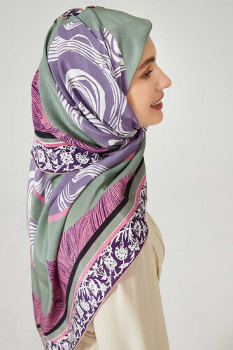 Marble Silk Shawl Pink - 4