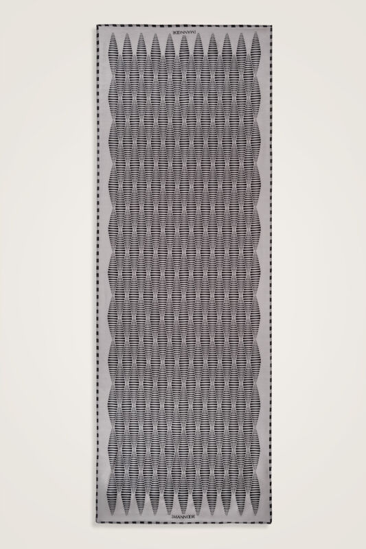 Mekik Gri Pamuk Floş Şal 70x210 - 2