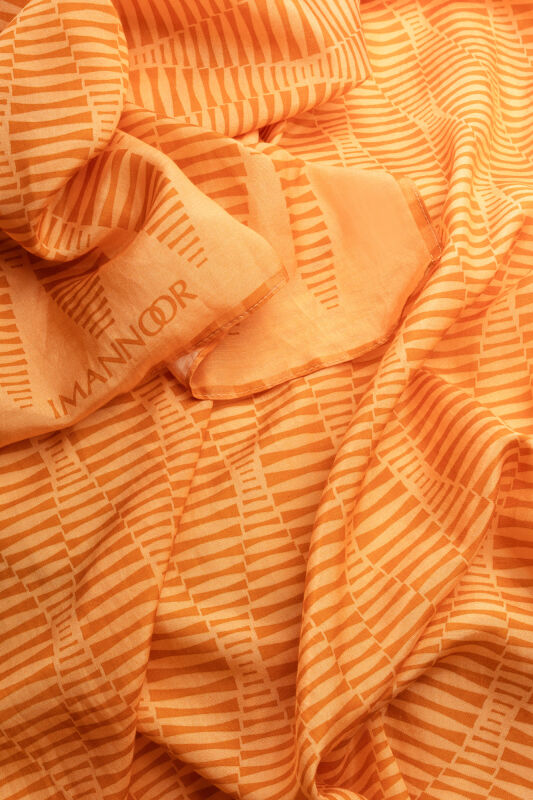 Mekik Safran Pamuk Floş Şal 70x210 - 4