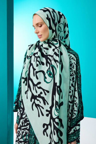 Mercan Nane Krep İpek Şal 70x200 - Imannoor