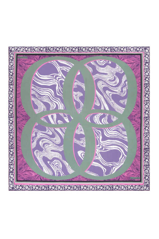 Mermer Pembe İpek Eşarp - 1