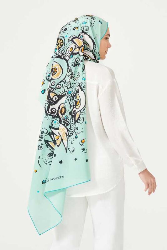 Migration Silk Shawl Green - 6