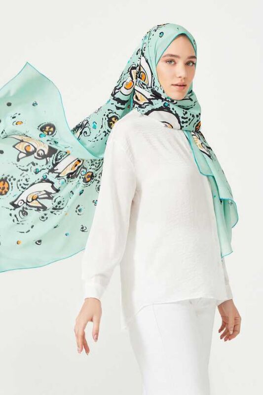 Migration Silk Shawl Green - 2