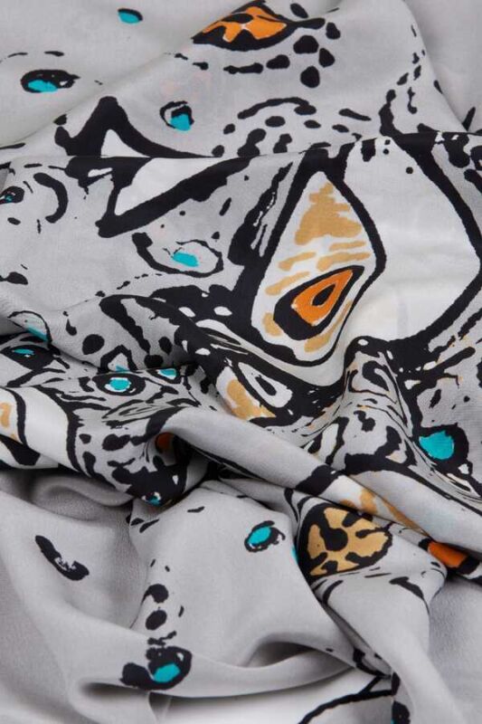 Migration Silk Shawl Grey - 3