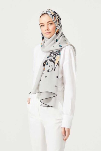 Migration Silk Shawl Grey - 4