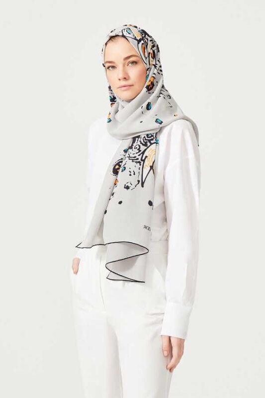 Migration Silk Shawl Grey - 4