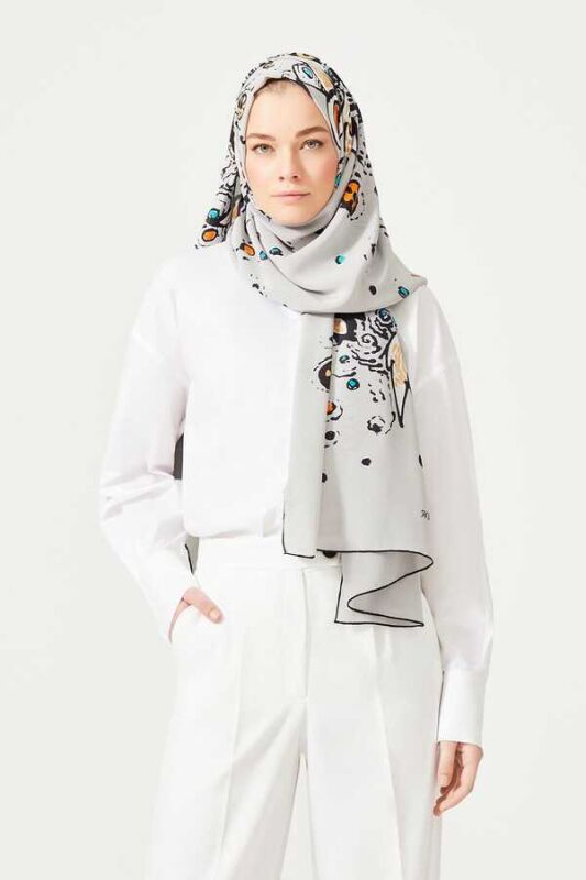 Migration Silk Shawl Grey - 2