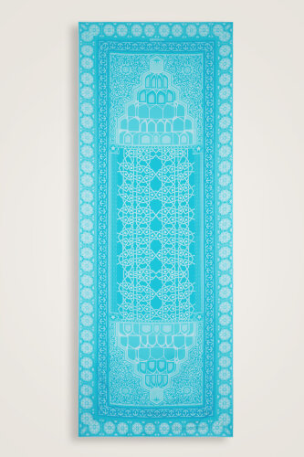 Mihrab Turkuaz Pamuk İpek Şal 80x210 - Imannoor (1)