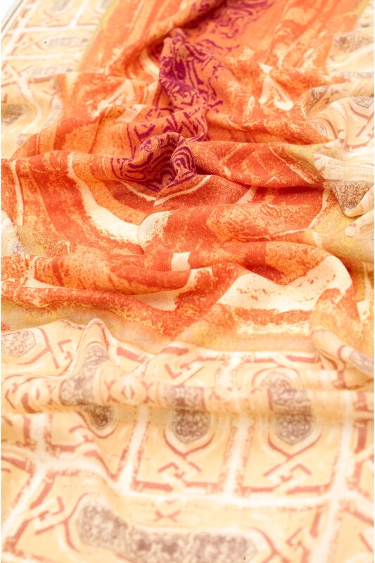 Minber Sarı Yün Şal - 3