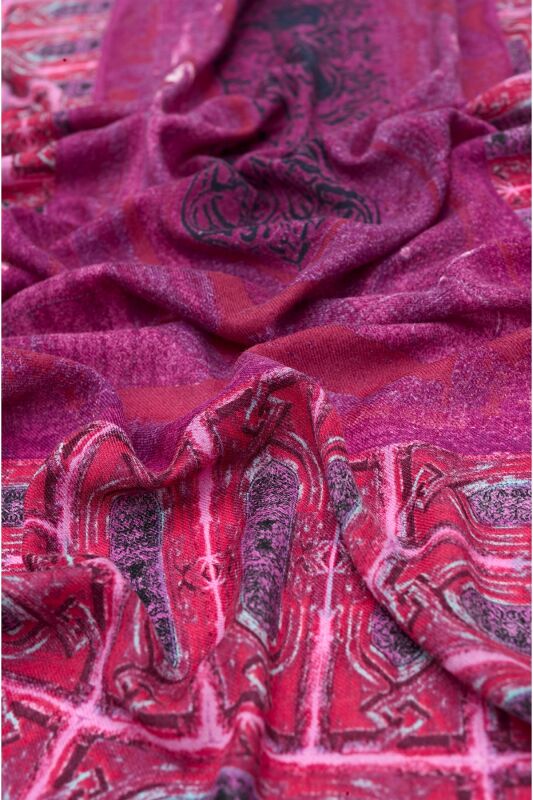 Minber Wool Shawl Plum - 3