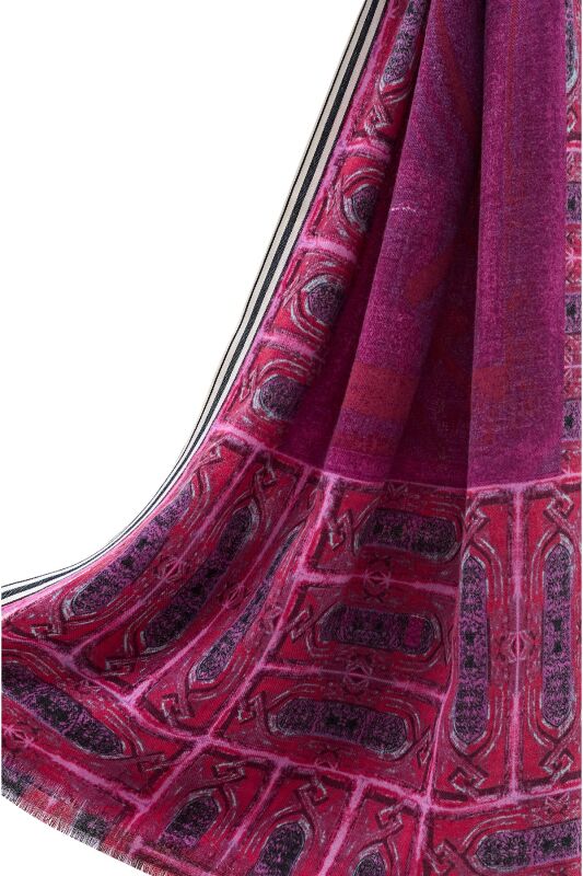 Minber Wool Shawl Plum - 5