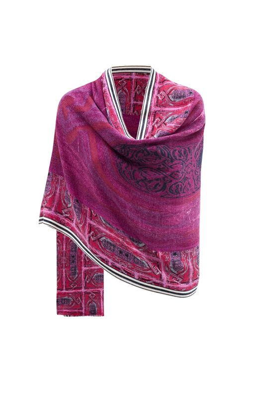 Minber Wool Shawl Plum - 7