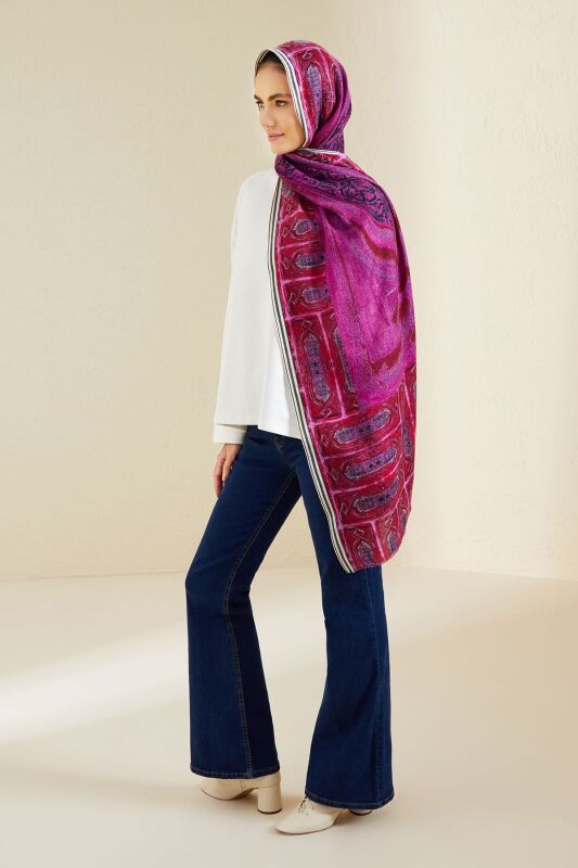 Minber Wool Shawl Plum - 8