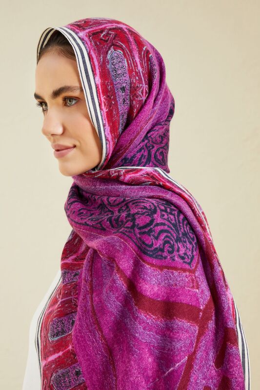 Minber Wool Shawl Plum - 6