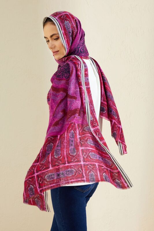 Minber Wool Shawl Plum - 2