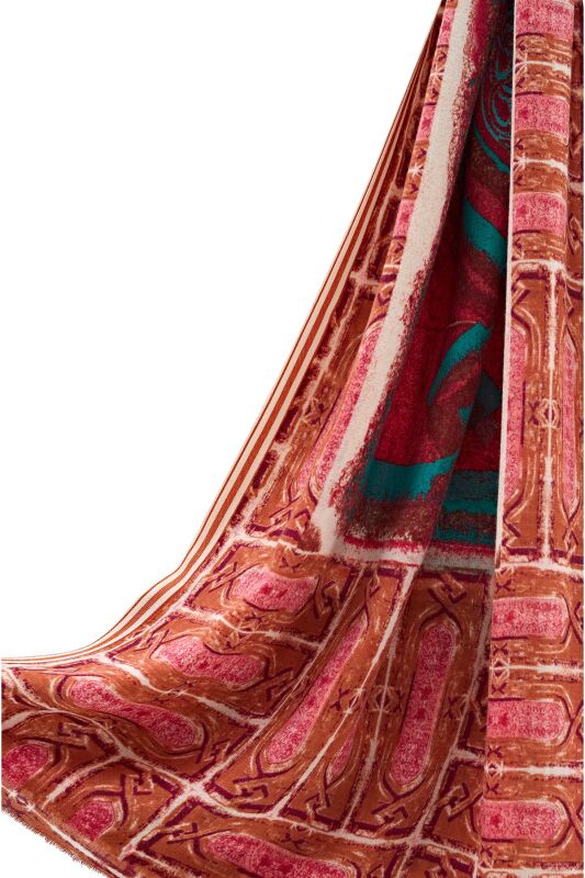 Minber Wool Shawl Red - 5