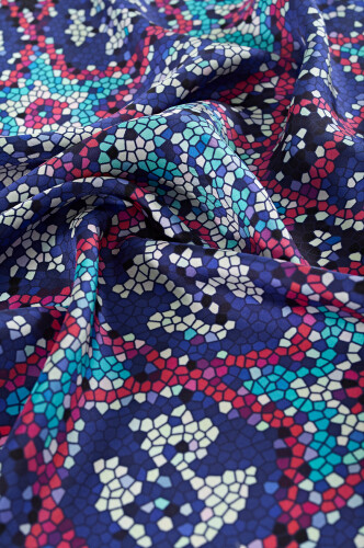 Mini Mosaic Points Foulard Blue - 2